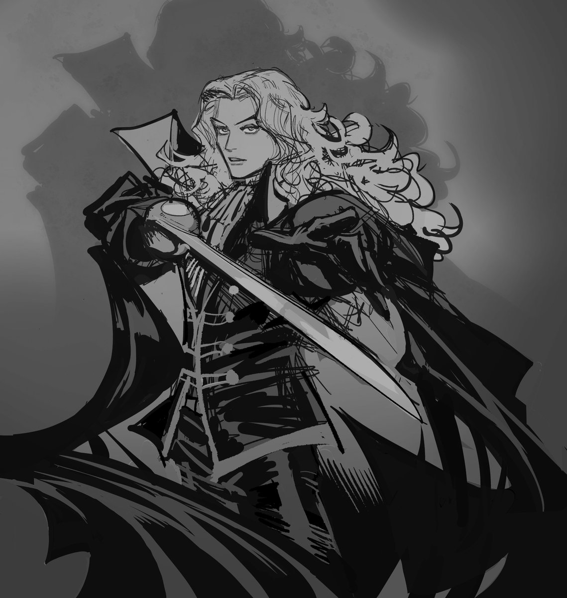 Leo__Romero's tweet photo. Alucard #sketch #Castlevania https://t.co/apF0qLbBKf