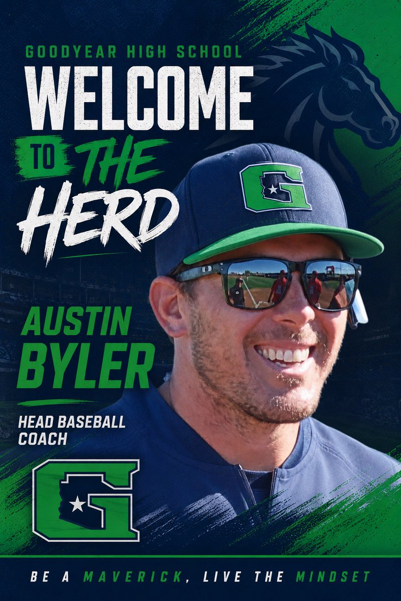 ghsmavs's tweet photo. Goodyear High School is excited to announce our new Head Baseball Coach! Welcome to the HERD Coach Byler! @AustinByler14 https://t.co/730o5lU5Bh