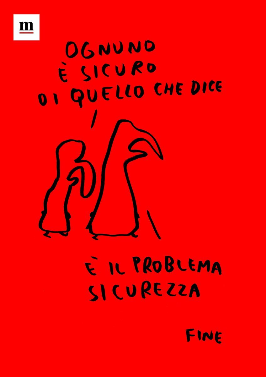 GliScarabocchi's tweet photo. Ognuno è sicuro 

Scarabocchio dalla prima de @ilmanifesto, oggi in edicola! https://t.co/GwdrhwjDgS