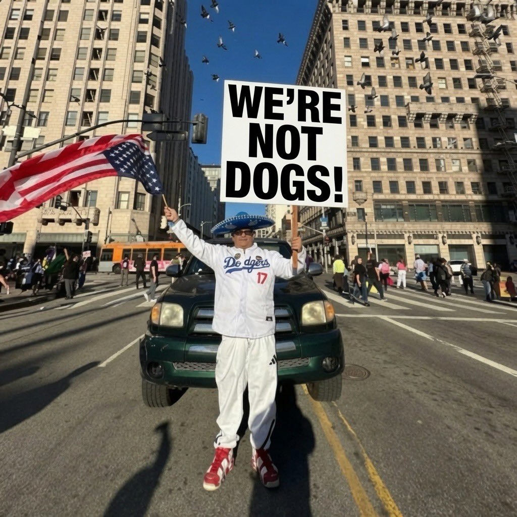 goRubenRuben's tweet photo. No Somos Perros!
Stop Hunting us!
We’re Not Dogs!
#RainbowsForAll #USDemocrscy #WeAreNotDogs #LULAC #VotoLatino https://t.co/JQqZjeTX62