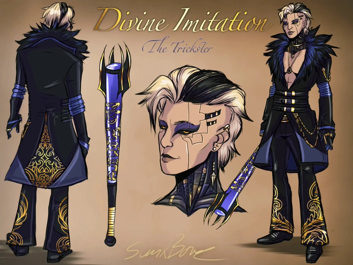 sumxbonez's tweet photo. My @DeadbyDaylight Design A Cosmetic Contest Entry ✨✨

Divine Imitation
The Trickster

" The limitations of a mortal shell cannot burden the everlasting visionary."

#deadbydaylight #designacosmetic #thetrickster #dbd https://t.co/YYLgq8I09s
