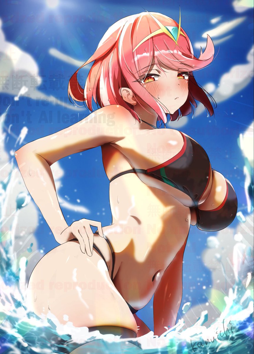 KanuitiChrom's tweet photo. 眩しい夏の水着ホムラ！ https://t.co/as1jaZixUa