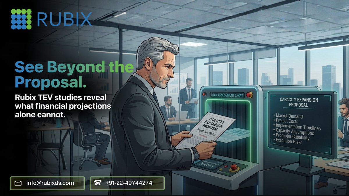 DataRubix's tweet photo. Behind every #capex proposal is a critical question: will the project deliver what it promises? Rubix TEV helps lenders assess technical feasibility, economic viability & execution risks to strengthen credit decisions before capital is committed. #CreditRisk #TEV #RiskManagement https://t.co/uJ9nWkDW8u