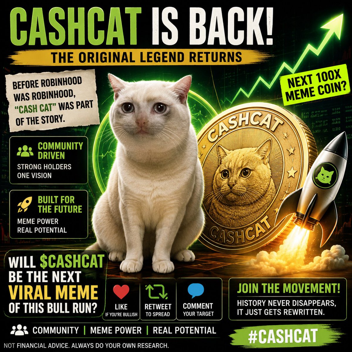 mysteryXSoll's tweet photo. 🐱💰 CASHCAT ISN'T JUST A MEME... IT'S A STORY.
Will $CASHCAT become the next viral meme coin of this bull cycle? 🚀
🐱 Bullish or Bearish?
👇 Drop your prediction below!
❤️ Like if you believe.
🔁 Repost to spread the word.
👥 Follow for more crypto gems.

#CASHCAT #CashCat #Crypto #Memecoin #CryptoCommunity #BullRun #Bitcoin #Ethereum #Solana #Altcoins #Web3 #CryptoX #100xGem #HODL #ToTheMoon #Altseason #Trending #MemeCoin #DeFi #Robinhood