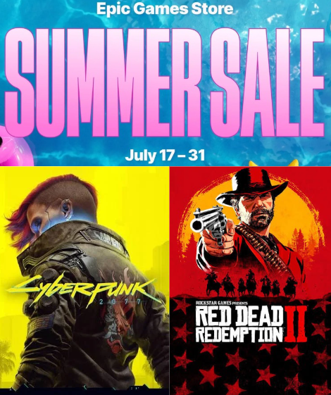 TheLootReport's tweet photo. 🚨 Epic Games Summer Sale starts tomorrow! 🔥

The wait is almost over! With the Summer Sale kicking off tomorrow, we're hoping to see huge discounts on titles like Cyberpunk 2077 and Red Dead Redemption 2.

💬 What discount are you hoping for?
🎮 Cyberpunk 2077: ___% off
🤠 Red Dead Redemption 2: ___% off
Drop your predictions in the comments! 👇
#EpicGames #EpicGamesStore #SummerSale #Cyberpunk2077 #RDR2 #Gaming #PCGaming #GameDeals