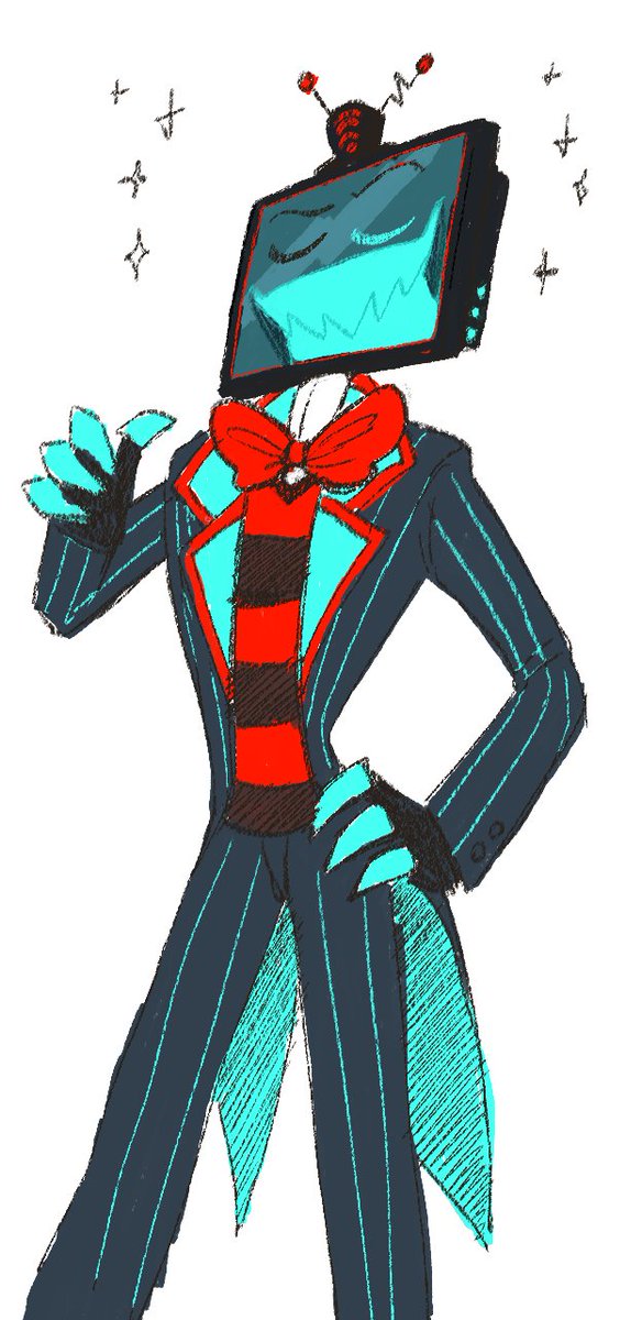 deggey's tweet photo. Caught up on #HazbinHotel and yes I do like the TV Shark Man he is a very good villain #Vox https://t.co/60cMUM50dK