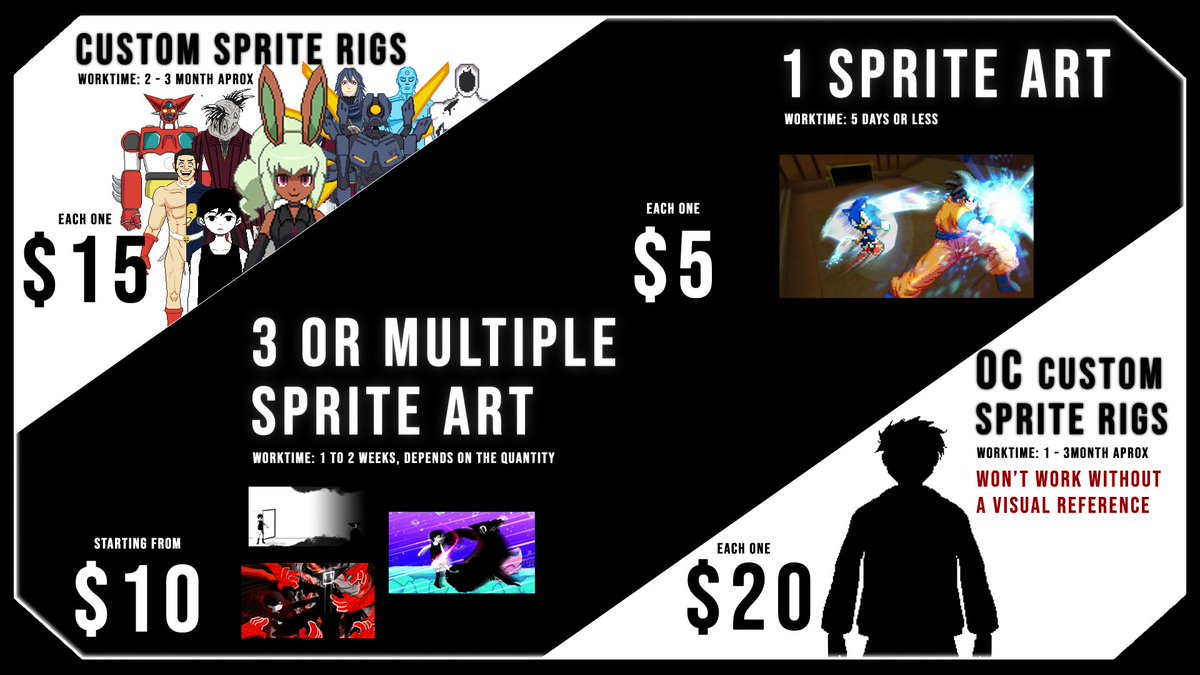 NONMAN1807's tweet photo. Commissions are open up again! 

Prices have raised a little bit by now, but still economic as always, this time they are limited by ten slots https://t.co/C5G3FkJGqI