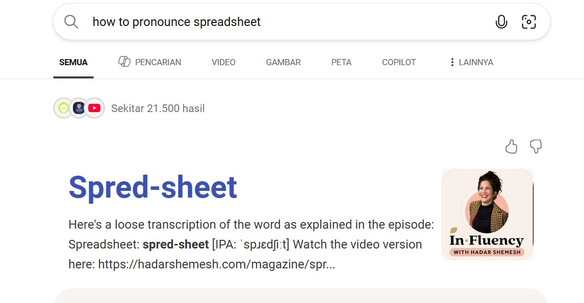 aoucier's tweet photo. back then when i was the joke, every single person in the room laughed at me for pronouncing this as spred-sheet.... tbh i felt gaslighted to the point i questioned my ability T____T THEY WERE REALLY CONVINCED that it shouldve been "sprit-sheet" damn a room full of dumbo https://t.co/aUoWrm9Eiy