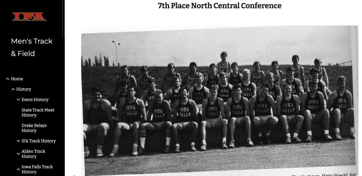 CoachHarms1's tweet photo. 1988 Iowa Falls Cadet Track &amp; Field Team, 7th Place  North Central Conference Track Meet #IFACadetPride #TrackSpeed https://t.co/z5hWxtjgV3 https://t.co/kvd2iiHV0U