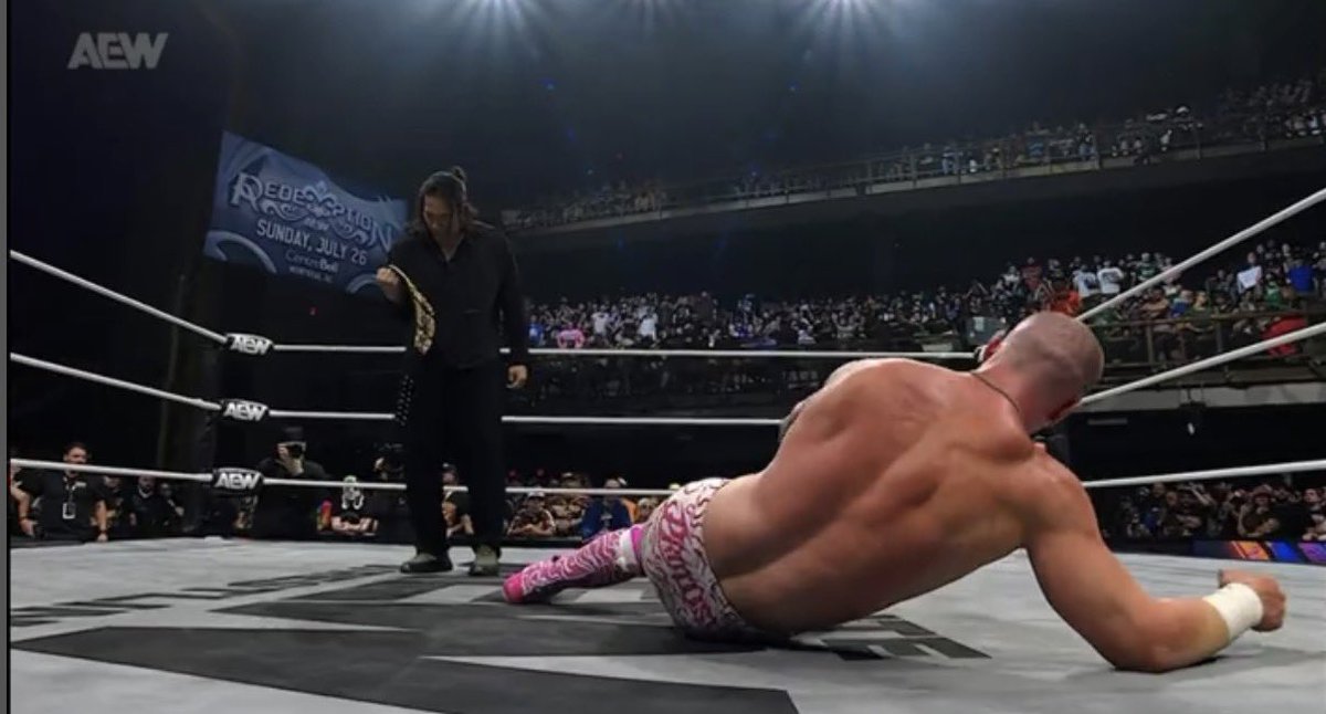 WrestlingMark16's tweet photo. You know what… give me Takeshita v Fletcher iron man #AEWDynamite https://t.co/wRVhdN7uPW
