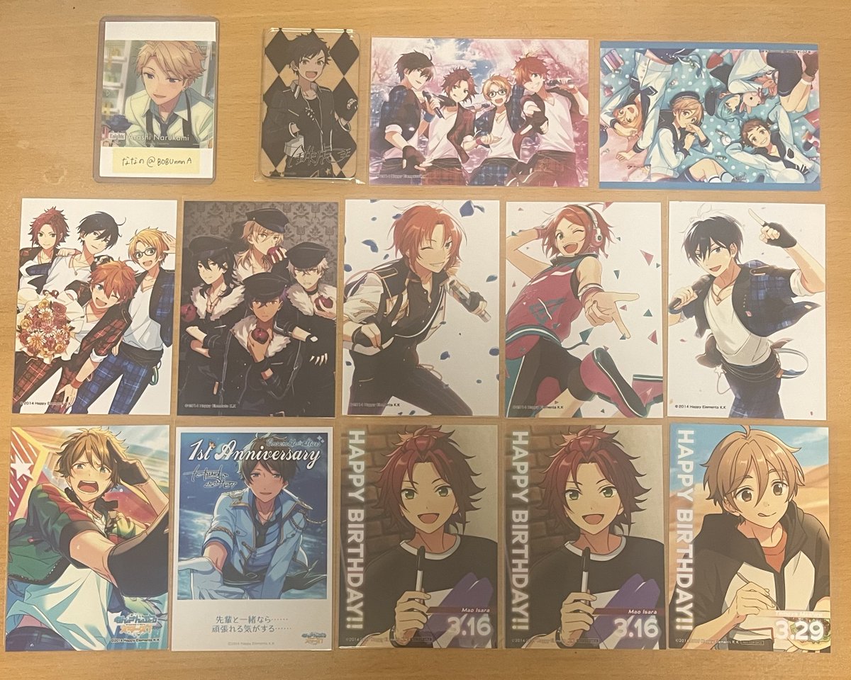 BOBUnnnA's tweet photo. あんスタ　ラメキラハート缶　ブロマイド　ぱしゃっつ等

譲→画像参照

求→画像①各500円
②各100円
③各50円(①②からお迎えあれば無償)
④他からお迎えあれば無償(キャラ毎カット可)

7/18,19京都駅周辺で時間によりお手渡し可能です。
ご縁がありましたらよろしくお願いします。 https://t.co/FUKOro6iRi