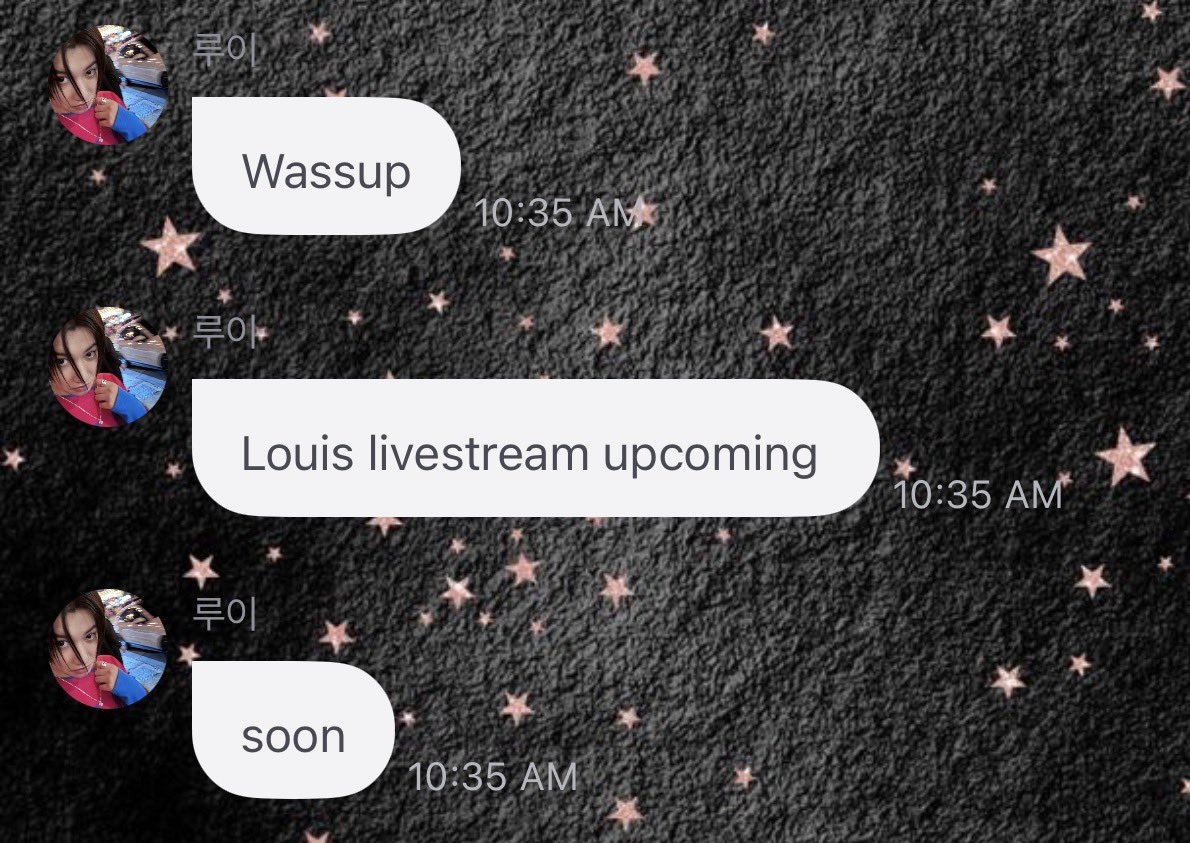 tentanglouis's tweet photo. 260716 🐘💌 10:35 KST

🐘 Wassup
🐘 Bakal ada live Louis 
🐘 Segera

#LOUIS #루이 #LNGSHOT #롱샷 https://t.co/ZBCCdceMKa