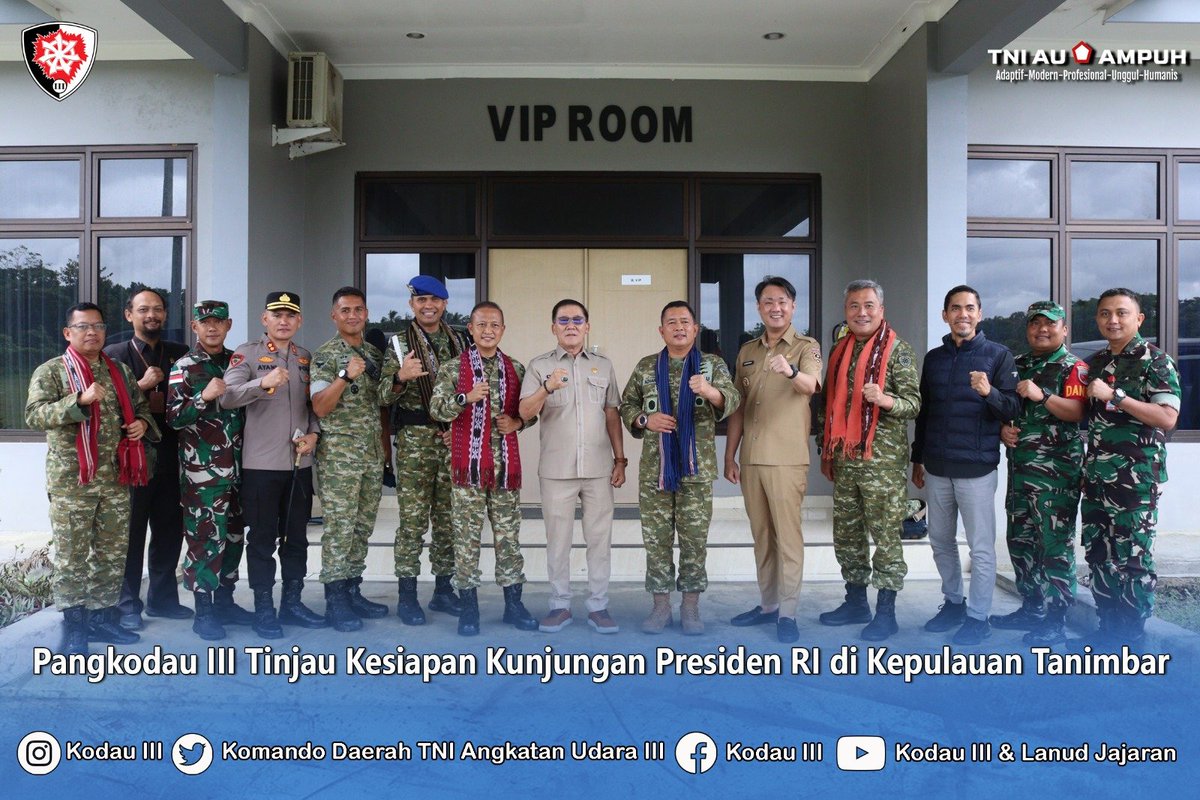 koops_3's tweet photo. Pangkodau III Tinjau Kesiapan Kunjungan Presiden RI di Kepulauan Tanimbar

#militerudara

#puspentni

#tniau

#Koopsudnas

#swabhuwanapaksa https://t.co/OIHnqcrmKN