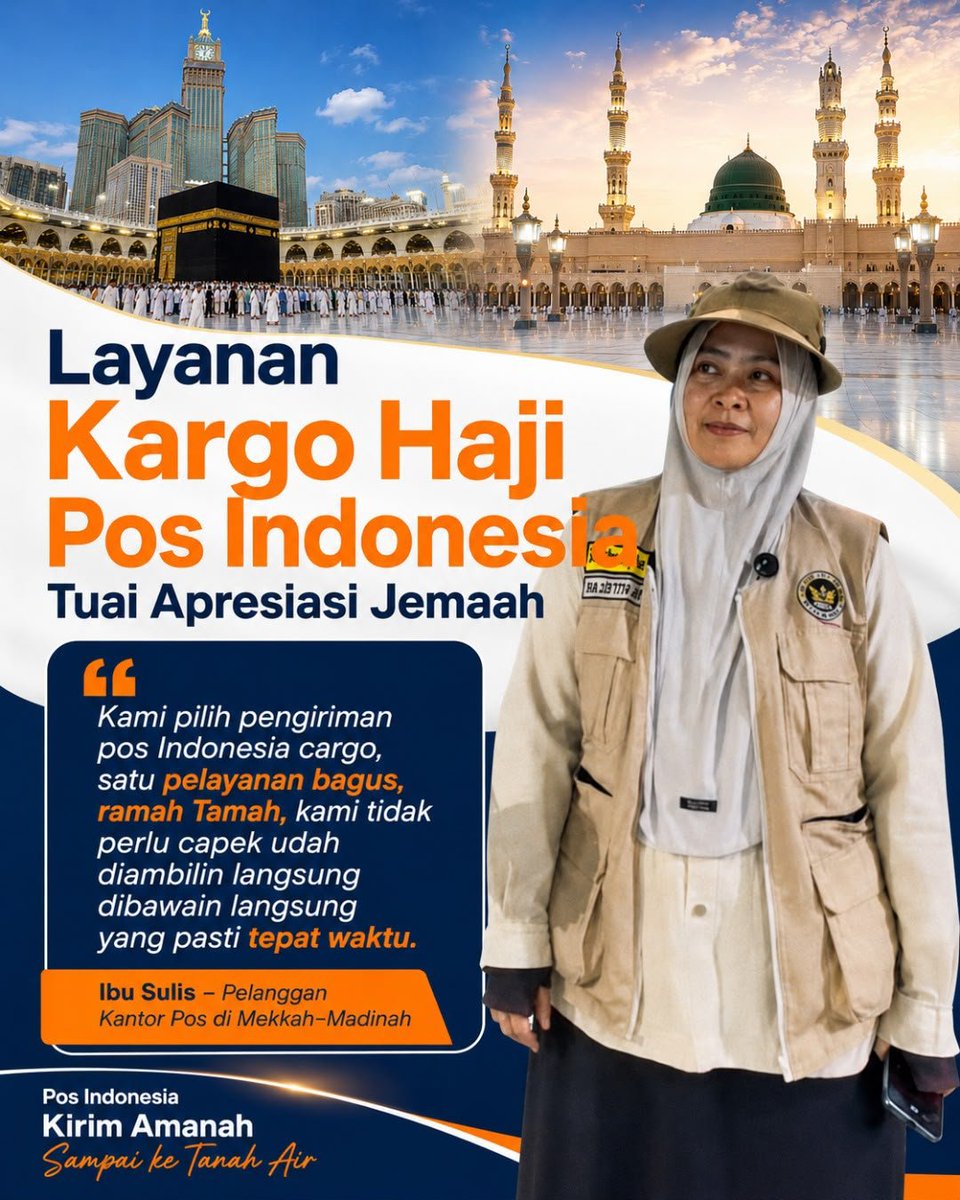 establisn's tweet photo. Layanan kargo haji pos indonesia tuai apresiasi jemaah #KargoHajiPos
Pos Indonesia https://t.co/gJiw4OwUF9