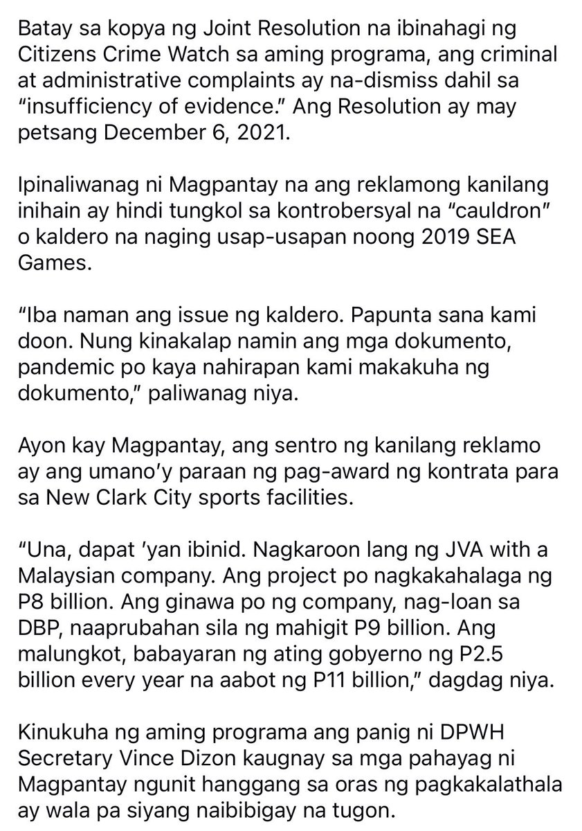 _djchacha's tweet photo. NBI SEA GAMES PROBE, POSIBLENG MAGBUNGKAL MULI NG KASONG IBINASURA SA OMBUDSMAN NOONG 2021 — CITIZENS CRIME WATCH: “KULANG DAW SA EBIDENSYA, PERO PARA SA AMIN SUBSTANTIAL ANG REKLAMO.” https://t.co/E84oSP0MEH