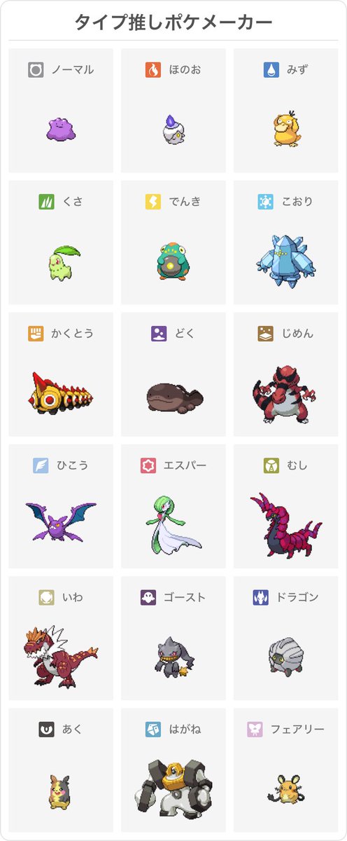 Nya96H's tweet photo. #タイプ推しポケメーカー https://t.co/UHl4gqO3rX
