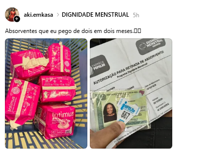 Vozdobrasilbr's tweet photo. Se meus impostos são usados para fornecer dignidade as mulheres, eles são um dinheiro público bem gasto! https://t.co/Xysj4NQIJi