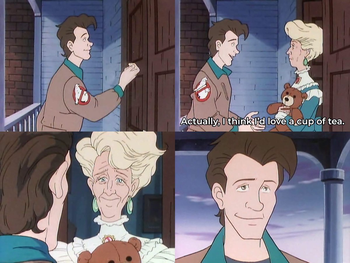 GBNewsdotcom's tweet photo. The Real Ghostbusters delivered plenty of laughs and scares, but the ending of “Mrs. Faversham’s Attic,” with Peter staying behind for tea, remains one of the show’s most unexpectedly emotional moments. 😭☕ https://t.co/mhjomZF29H