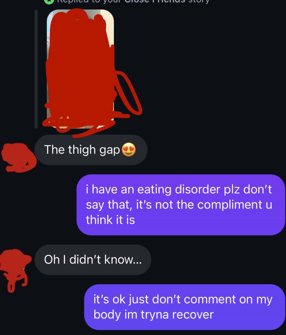 kar_is_hungry's tweet photo. back when i was in recovery last year this pissed me off so bad and now i’d give anything to have a thigh gap again but #WHATEVER https://t.co/kbyWU33gfJ