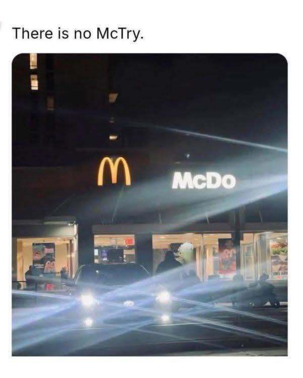 PFunk1975's tweet photo. Enough said. Just McDo It!
@starwars @mcdonalds
#doordonotthereisnotry #starwars #starwarsmemes #absolutes https://t.co/feNfY9qL5D