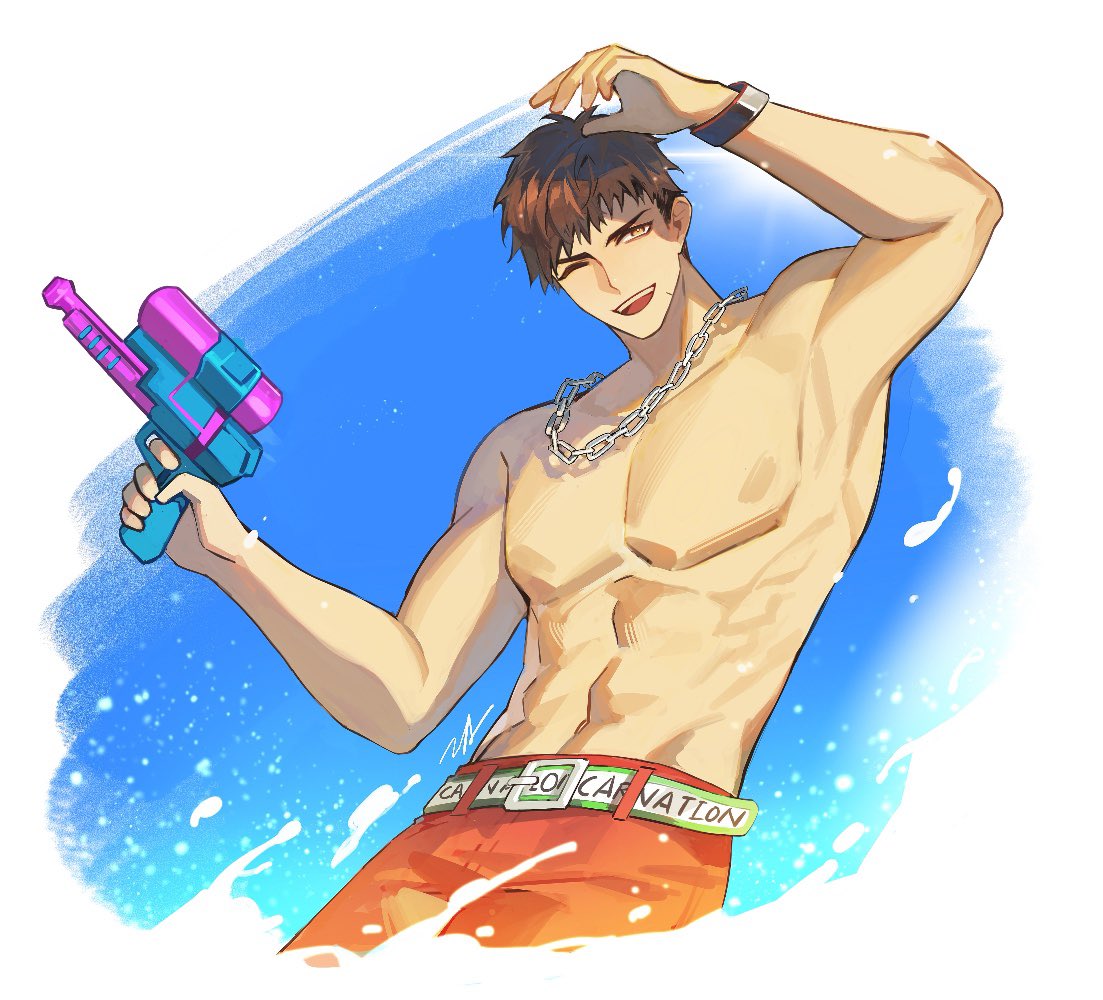 tooaya's tweet photo. Still busy with con prep but I had to add the muscles back to my man 😔 https://t.co/xFiJlIjDU6