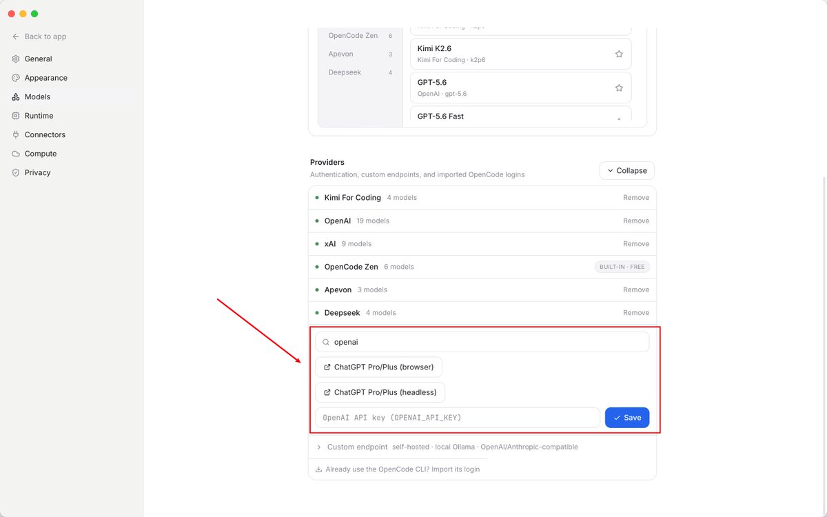 gpt_boost's tweet photo. @AlainChapleGil You can access GPT-5.6 in Open Science Desktop in either of two ways: authorize it using your ChatGPT Plus or Pro subscription, or enter your own OpenAI developer API key in the model settings.

Feel free to let me know if you run into any issues setting it up! https://t.co/HsmCGbLbac