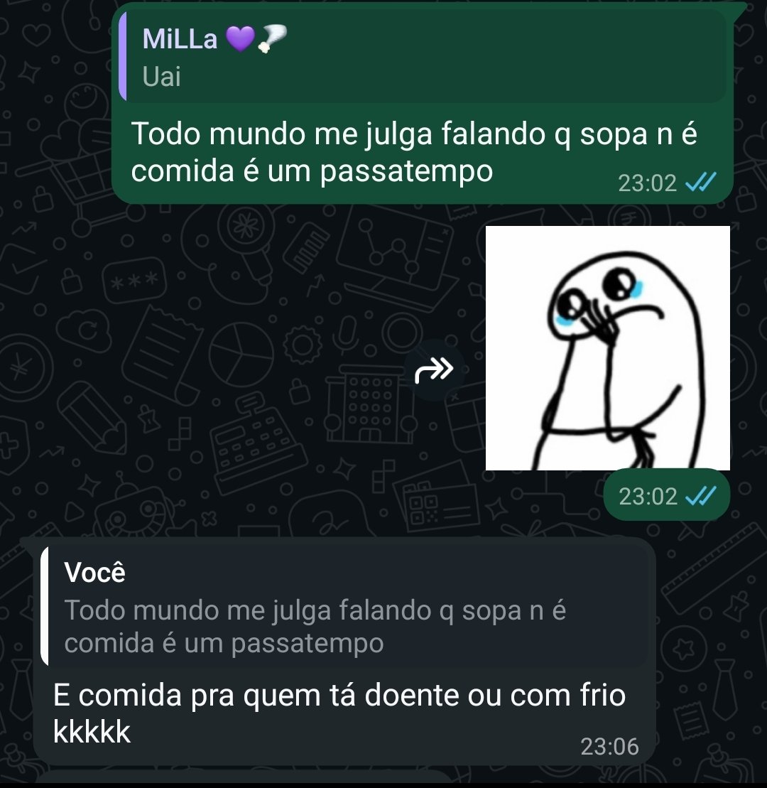 lararut_hp's tweet photo. Gente, qual o problema da minha COMIDA preferida ser SOPA?

Virei arca inimiga da @miih_sad14  hj🫠 https://t.co/CjIK9SYcej
