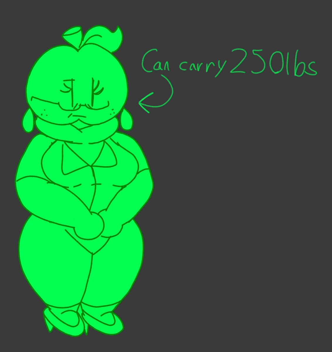 YellowBlobus's tweet photo. A doodle of Amelia, I dunno why she can carry so much despite her old age https://t.co/85SPMCl55A