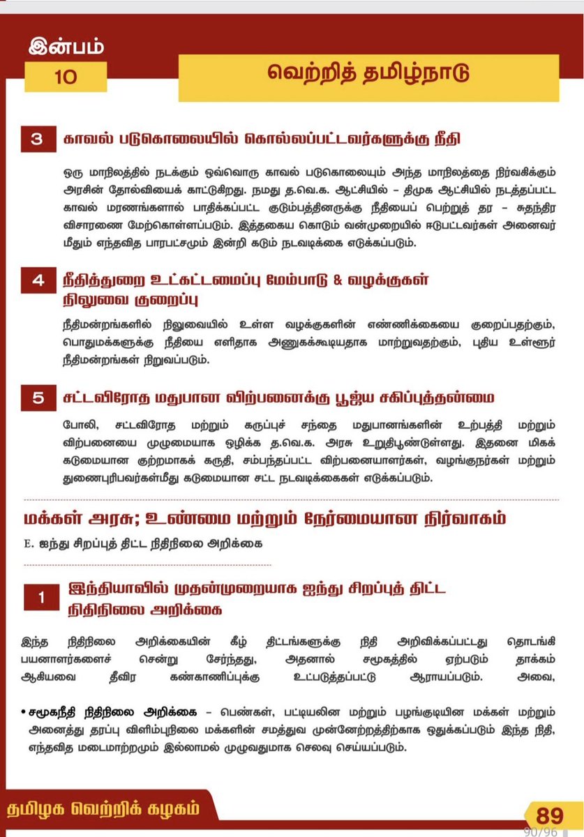 Im_kannanj's tweet photo. லாக் அப் மரணம் தொடர்பாக TVK தேர்தல் அறிக்கை 

ஒரு மாநிலத்தில் நடக்கும் ஒவ்வொரு காவல் படுகொலையும் அந்த மாநிலத்தை நிர்வகிக்கும் அரசின் தோல்வியைக் காட்டுகிறது. நமது த.வெ.க. ஆட்சியில் திமுக ஆட்சியில் நடத்தப்பட்ட காவல் மரணங்களால் பாதிக்கப்பட்ட குடும்பத்தினருக்கு நீதியைப் பெற்றுத் தர விசாரணை மேற்கொள்ளப்படும். இத்தகைய கொடும் வன்முறையில் ஈடுபட்டவர்கள் அனைவர் மீதும் எந்தவித பாரபட்சமும் இன்றி கடும் நடவடிக்கை எடுக்கப்படும்
