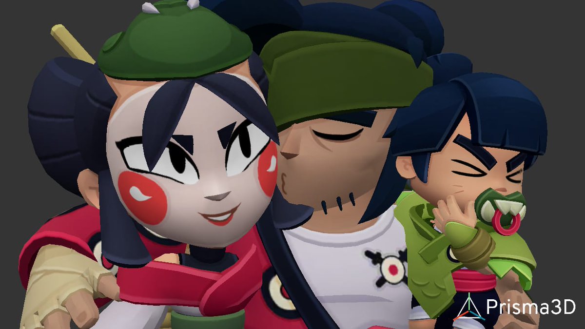 j4cobcito's tweet photo. A Nori no le gusta cuando papá le demuestra cariñito a mamá #brawlstars #kenji #3DArtwork https://t.co/dAX6e0BoF4