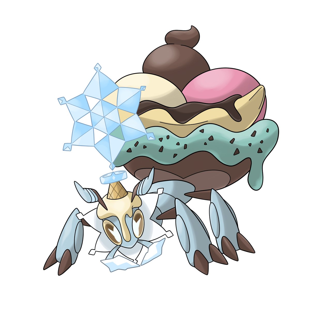 sarivalregion's tweet photo. While in its ice tera crown Sweetant is able to tera evolve in Sarival. Done by @jhoanjlf 

Tera Sweetant(Bug/Ice)
Ability: Thick Fat
Tera Stone: Sweetantera
Based on an ant, anthill, banana split, and melted ice cream.
Melted ice cream and Ice Tera crown combination. https://t.co/PxhDwxv4eb