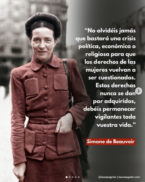 Mariabg2736's tweet photo. Frases ideológicas de la escritora y filosofa Simone de Beauvoir... https://t.co/mQDUdjIOt8