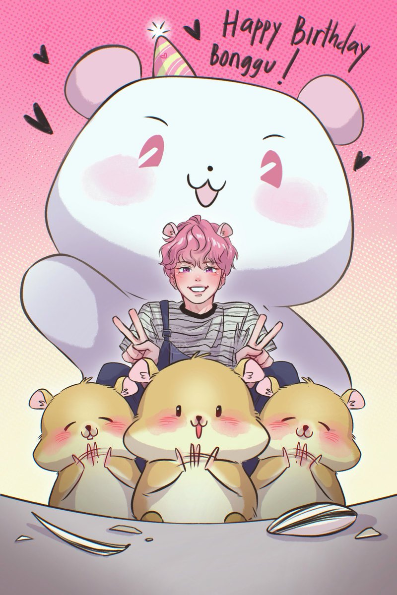 potatoplli's tweet photo. Giant miimu and hamster Bonggu 
💗💖🌷

#플레이브 #밤비 #BAMBY https://t.co/su44GsIteR