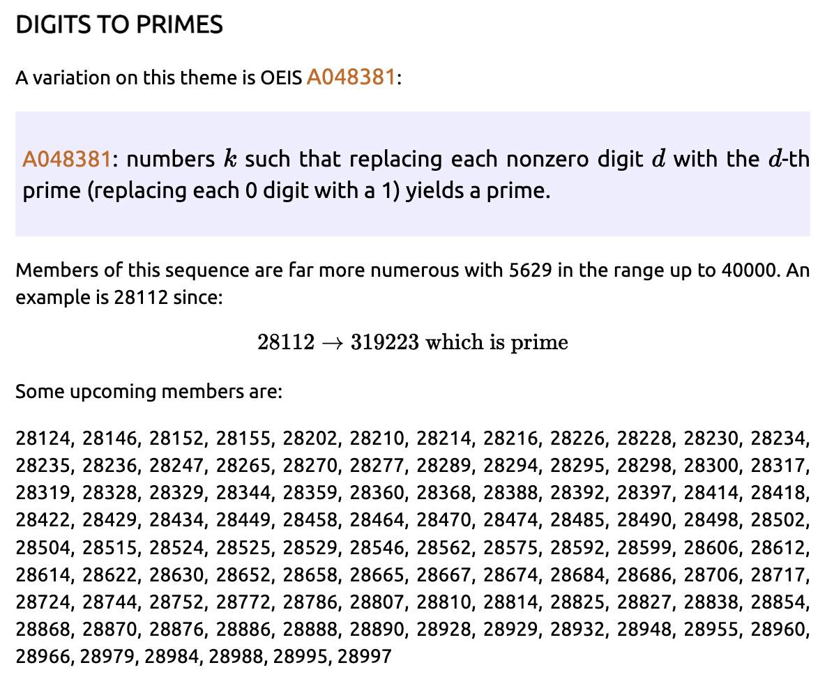 SeanReeves's tweet photo. 28228: 2^2 * 7057

2^2+168^2; member of OEIS A048381: numbers  s.t. replacing each nonzero digit d with d-th prime &amp; each 0 digit with 1 yields a prime, here 3193319; energetic number 2^14+82^2+2^10+8^4; Loeschian number (96, 98).

https://t.co/sLTxJri2EB
https://t.co/S97yDvJfEf https://t.co/wFXKq4KsET