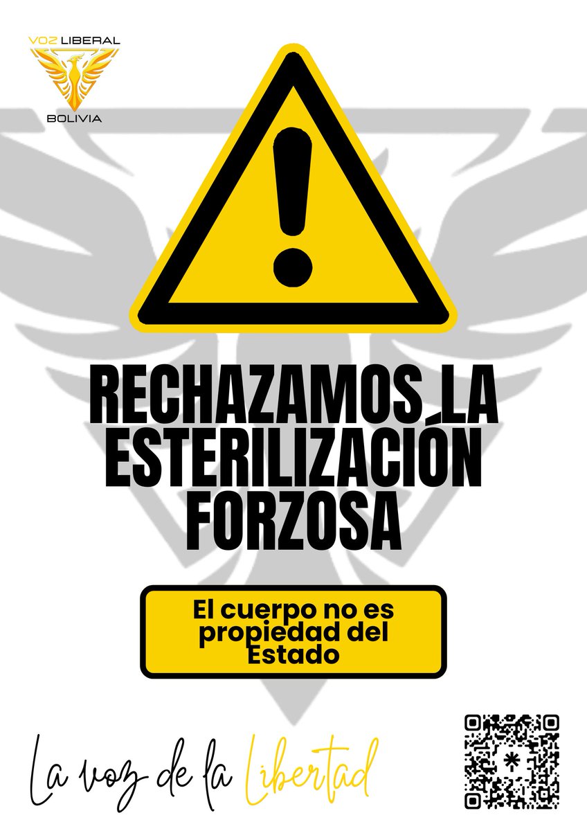 VozLiberalBo's tweet photo. RECHAZAMOS LA ESTERILIZACIÓN FORZOSA

El proyecto del diputado de UN, Néstor Rodríguez Céspedes, busca la esterilización obligatoria de mujeres en situación de vulnerabilidad.
EL CUERPO NO ES PROPIEDAD DEL ESTADO

#VozLiberal #LaVOZdelaLIBERTAD
#ParaReconstruirBolivia https://t.co/XyHpriOpvT