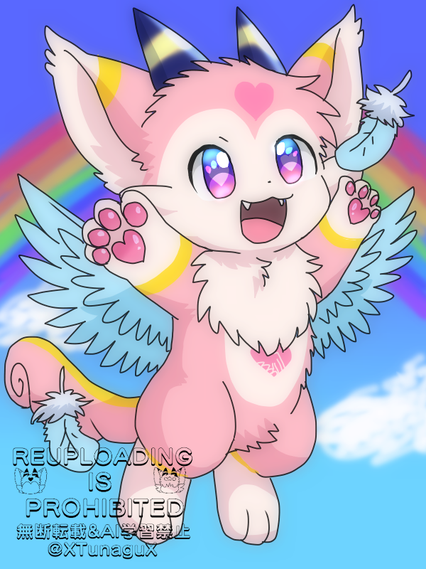 XTunaguX's tweet photo. 今日は #虹の日 なんだって！🌈
虹ってきれいだよねぇ、ボクだぁいすき✨

＃つなぐあーと https://t.co/u6CdCaQRVY