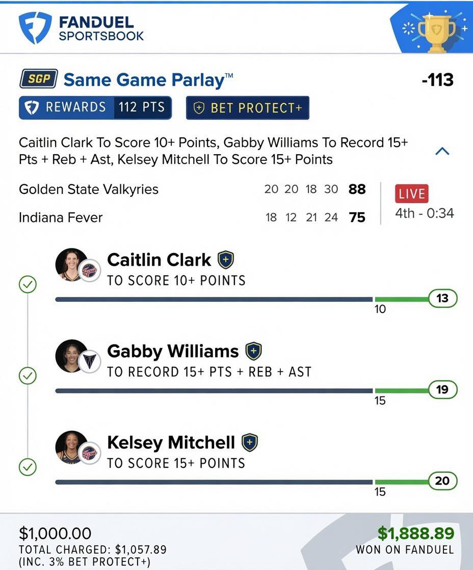 AdamsSmith7w's tweet photo. The WNBA betting gods showed up 🙏 https://t.co/02w7qYWtf6