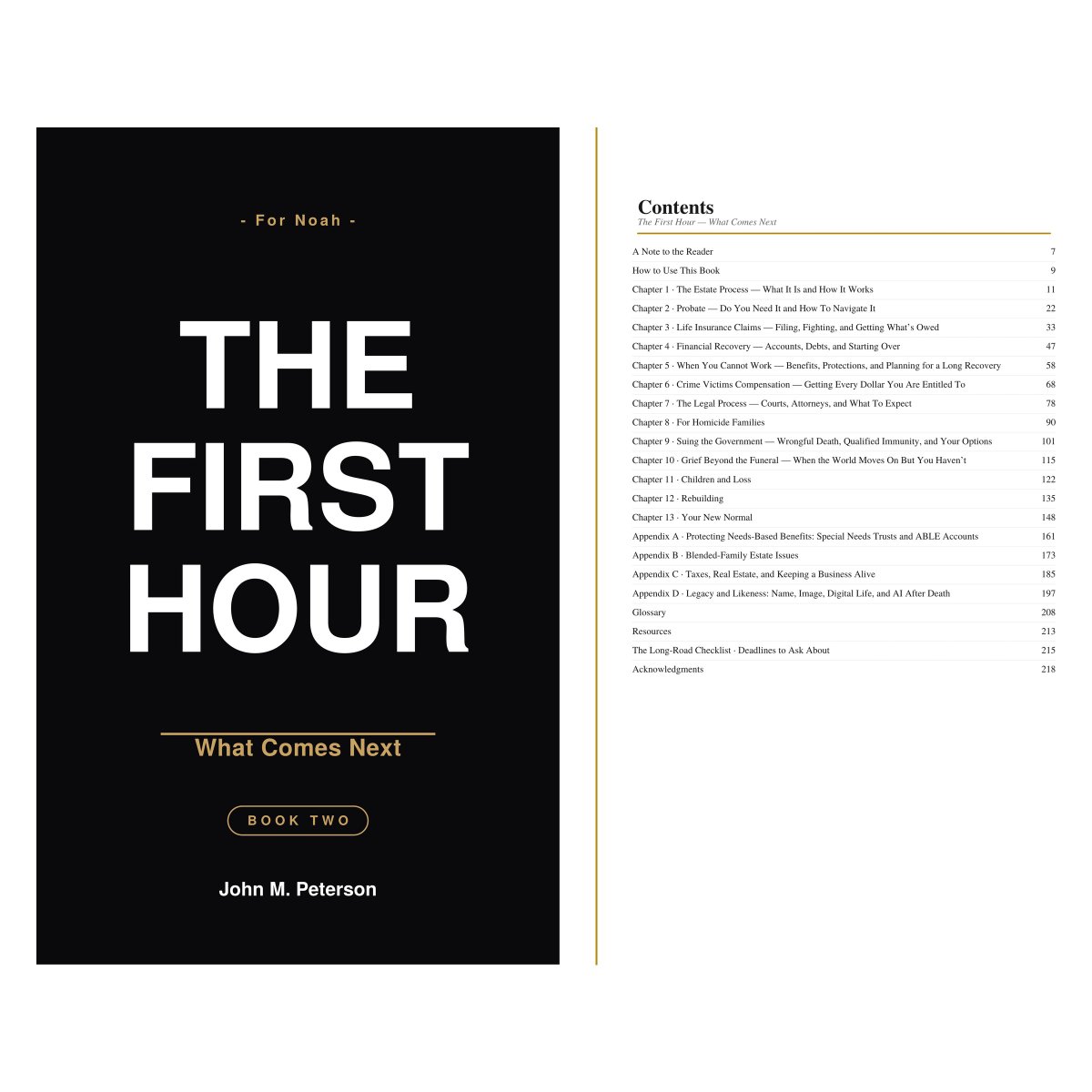 TheFirstHourOrg's tweet photo. No one warns you about the part that comes after the funeral — the estate, the benefits, the courts, the long grief. Book Two is the guide for it. The First Hour: What Comes Next