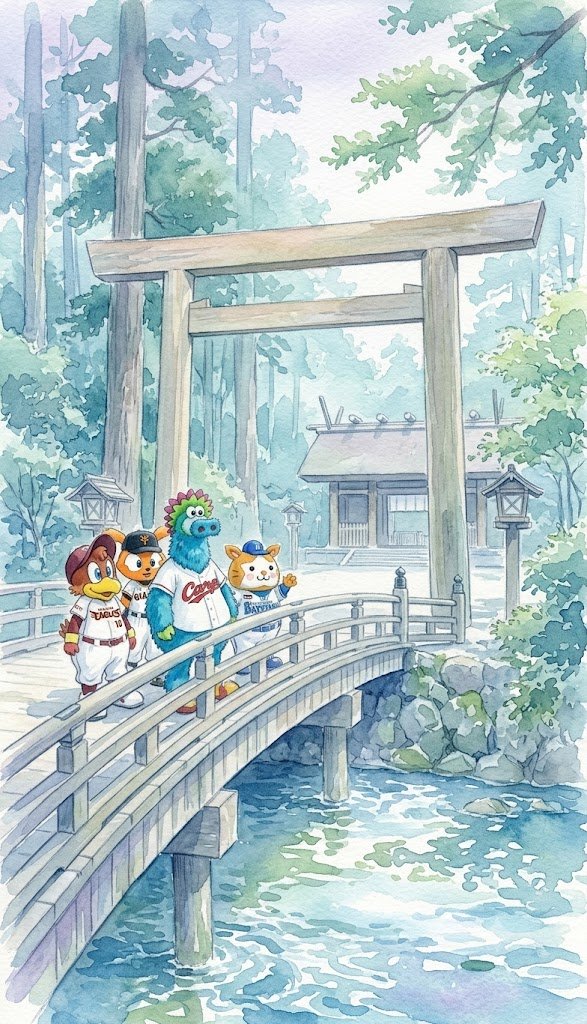 hayato_baseba11's tweet photo. 各球団のキャラが三社(伊勢神宮、石清水八幡宮、春日大社)にいます https://t.co/K4B2n6QP9u