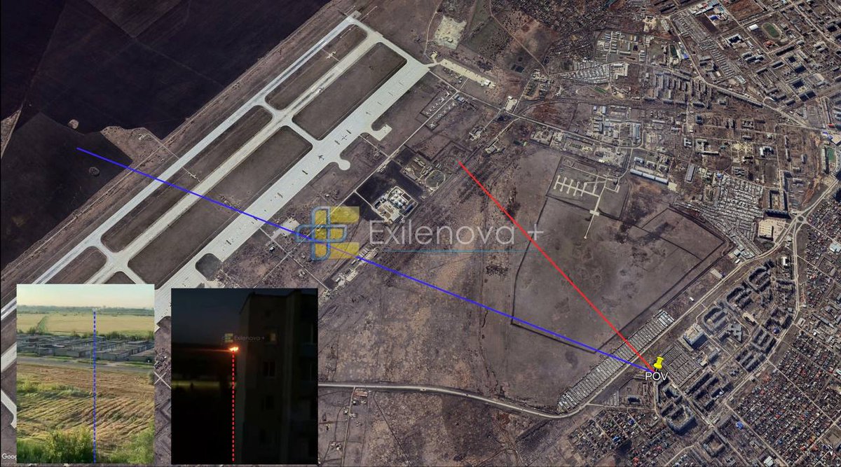 Exilenova_plus's tweet photo. Geolocation of the strike footage indicates that the impacts occurred within the territory of Engels-2 Air Base. https://t.co/eyLCxYmxXI