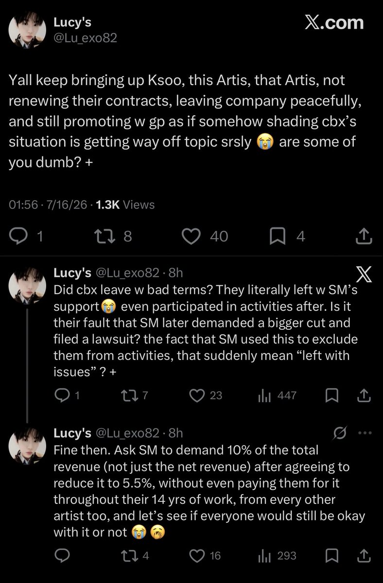kosmiquecchiato's tweet photo. The mental gymnastics. 😅🤣
Imagine thinking CBX left SM in good terms?
CBX failed to honor what’s stated in the SIGNED amended contract hence the CURRENT LAWSUIT. https://t.co/1Z4KOv9pWj