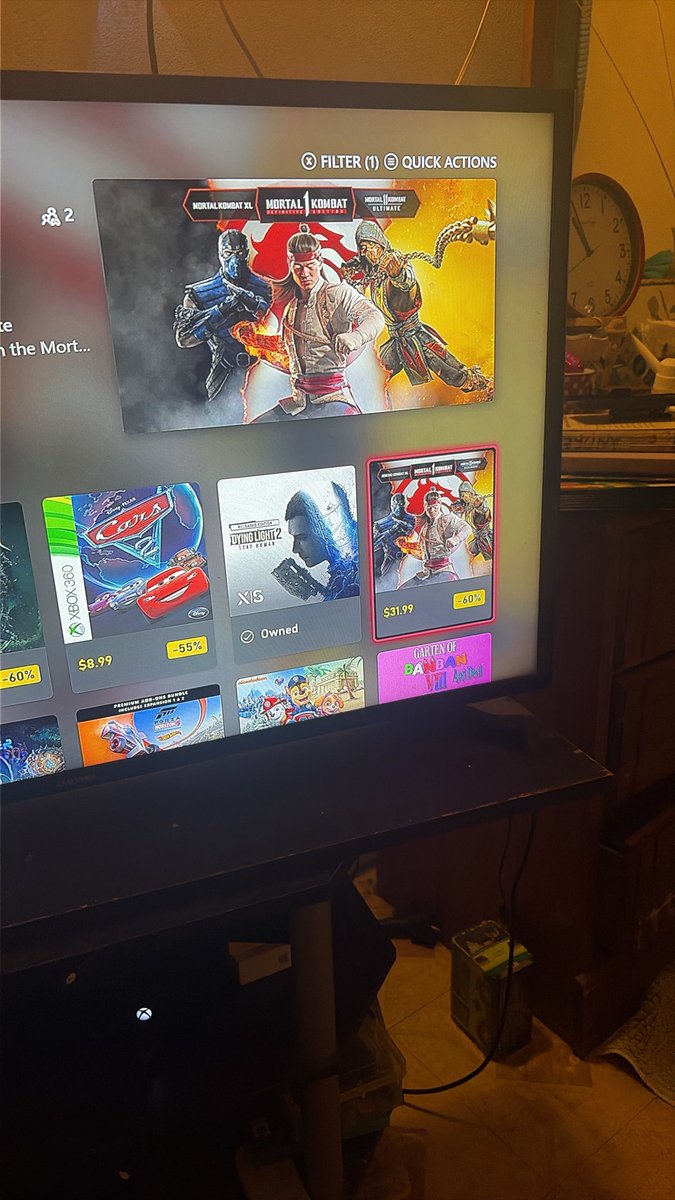 Greatleaf51308's tweet photo. @XBOXSupport  can u please help me understand something on my Xbox one x. I have the filter on for only Xbox one x games. But I am seeing mortal Kombat one for sale on my screen? https://t.co/JH5lXV0zWb
