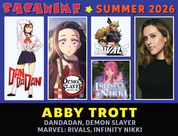 SacAnime's tweet photo. Abby Trott will be at SacAnime Summer! 

@AbyyTrott can be heard in #DemonSlayer, #DanDaDan, #MarvelRivals, #InfinityNikki, Nintendo's #SuperSmashBrosUltimate, #CookieRunKingdom, #Persona5Royal, #FireEmblemThreeHouses, #Fortnite, Netflix’s #CarmenSandiego, and many more! https://t.co/oB7T7JBpOw