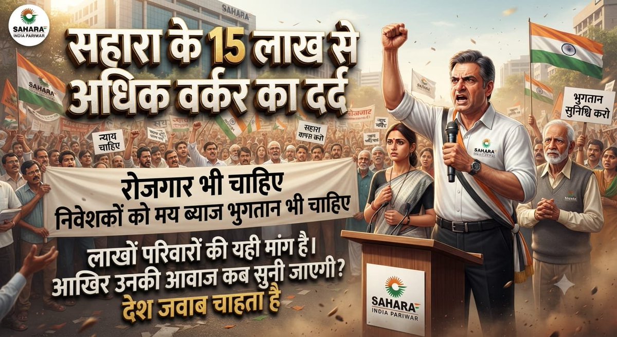 JeetbahadurGup9's tweet photo. @ASITPATTNAIK15 @PMOIndia @SEBI_India @CBI_India @RBI @ndtv @TimesNow @BBCIndia @TheHindu @IndianExpress @QuickFashion1 @indSupremeCourt @AmitShah @BJP4India @rajnathsingh @nitin_gadkari @myogiadityanath @arjunrammeghwal @MLJ_GoI 🔥सहारा-सेबी प्रकरण:करोड़ों निवेशकों श्रमिकों केअस्तित्व की लड़ाई!
@PMOIndia
@SEBI_India
@CBI_India
@RBI से अपील:
निष्पक्ष जांच,जमा राशि की त्वरित वापसी,रोजगार को बचाएं!
पीड़ितों को न्याय दो!
#सहारा_को_बचाओ
#श्रमिक_जमाकर्ता_न्याय
@ndtv
@timesnow
@BBCIndia
@TheHindu
@IndianExpress https://t.co/yKmpXLqIf4