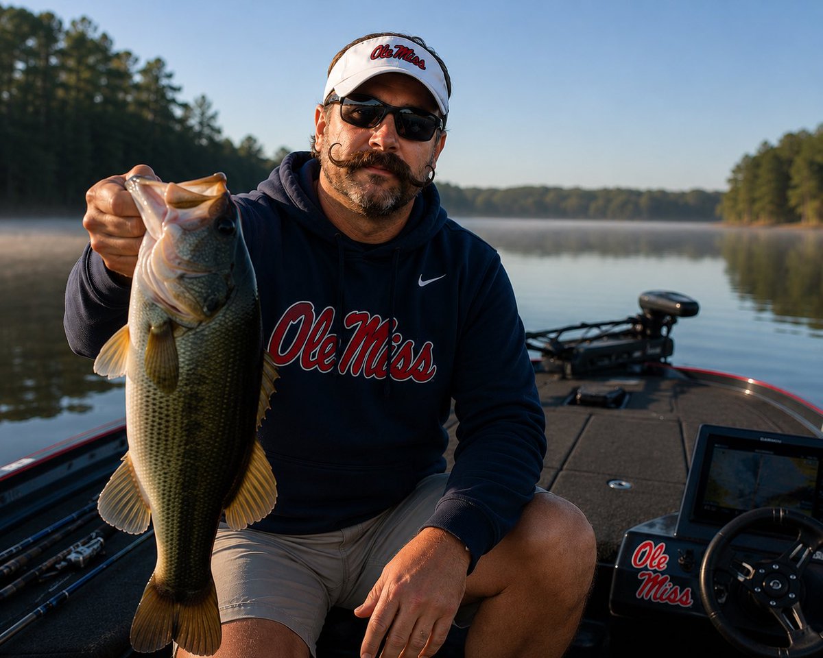 ColRebGroyper's tweet photo. Largemouth Boog fishing on the bye week 🎣🦈 #BoogU https://t.co/EY7coKSC5b