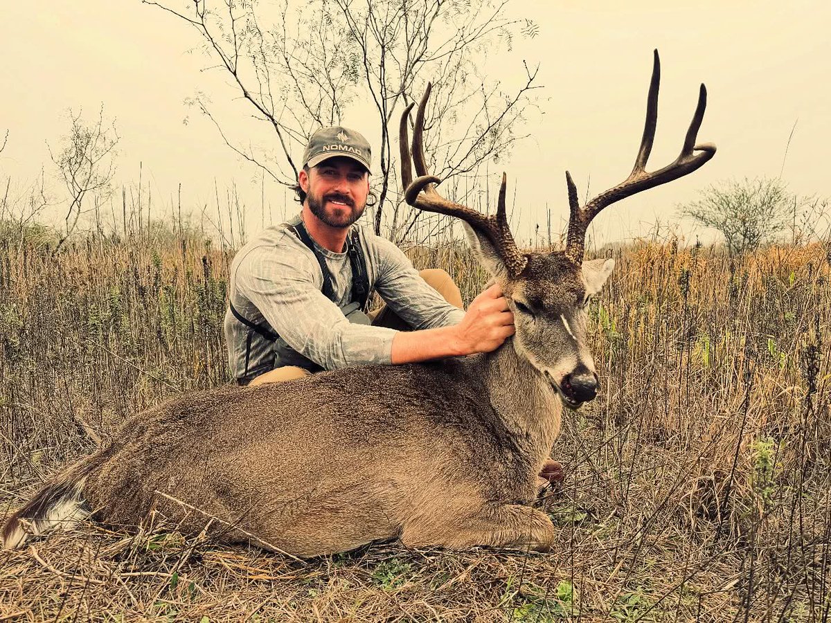 ManRileyDuck's tweet photo. Had a blast chasin em down on South Texas… stuck an old 8 pointer and took my first Nilgai… and in case you don’t know they are absolutely delicious.. can’t wait to get some of this meat home and on the grill. #weouthere #deerhunting #bowhunting #texas #hegone https://t.co/RGF5gm5qbf
