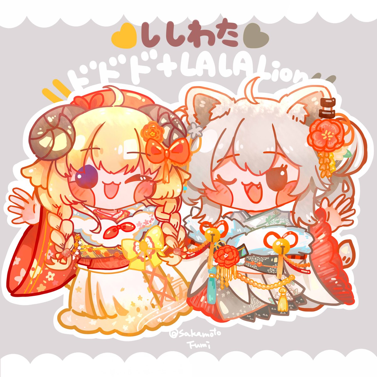 Fumi0v0's tweet photo. 香港ACGへようこそ！💛💜
#ししわた 
#ししらーと
#つのまきあーと https://t.co/pWIs9lsp2y