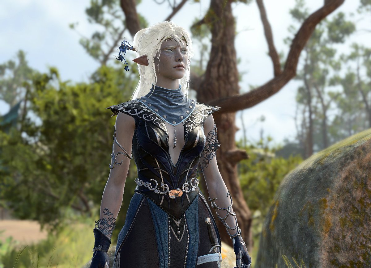moonieoffline's tweet photo. Playing D&amp;D for the the first time in YEARS first thing I do is recreate my new character in bg3, isn't she lovely? https://t.co/rFjphKJezY
