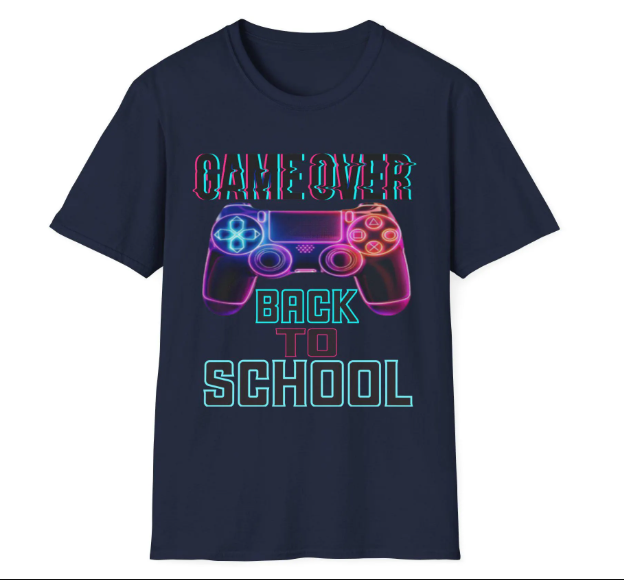 kaliii129's tweet photo. Game Over Back To School Shirt, Gamer Gift T Shirt, Gaming Tee, Funny School Shirt, Kids Gamer Shirt, Back To School Gift https://t.co/LX088ySMsZ https://t.co/U0NkvagaSm