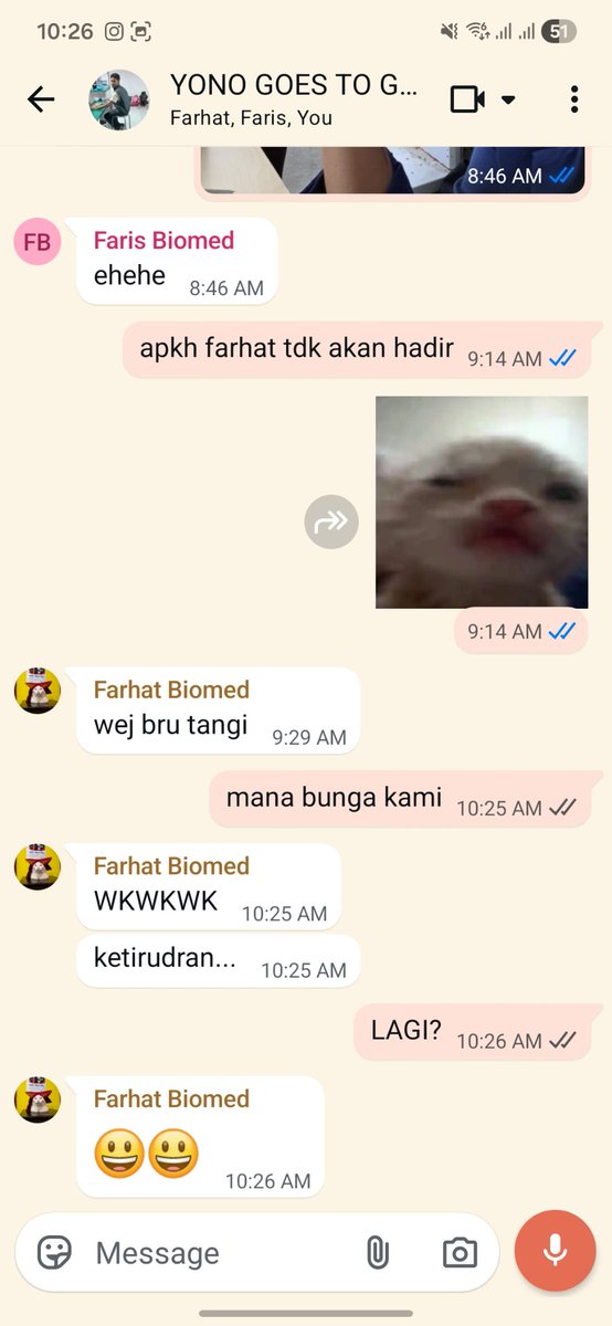 strbycheesecake's tweet photo. 1. faris jdnya baru nongol jam 9
2. farhat katanya mau suprot, TP G DTG2 
⚠️⚠️🙁🙁 https://t.co/A21dZcp24U